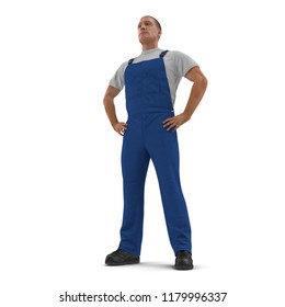 Worker Wearing Blue Boiler Suit Standing Stock Illustration 1179996337 ...