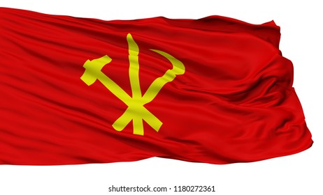Workers Party Of Korea Flag  Isolated On White Background  3D Rendering
