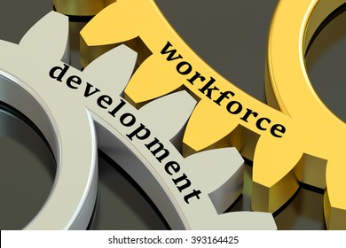 Workforce Development concept on the gearwheels