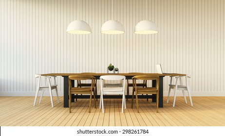 Working and Dining set modern / 3D rendering