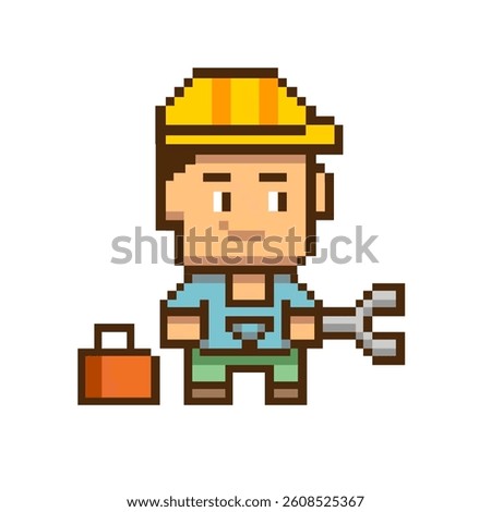 workman repairman construction worker pixel art pixel person pixel people