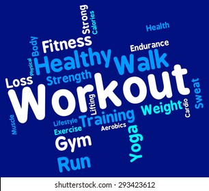 Workout Words Representing Physical Activity And Exercise 