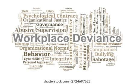 Workplace Deviance Word Cloud. A Comprehensive Mapping of Factors, Types, and Consequences of Behaviors Violating Organizational Norms and Threatening Institutional Well-being.