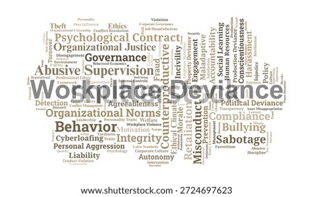 Workplace Deviance Word Cloud. A Comprehensive Mapping of Factors, Types, and Consequences of Behaviors Violating Organizational Norms and Threatening Institutional Well-being.