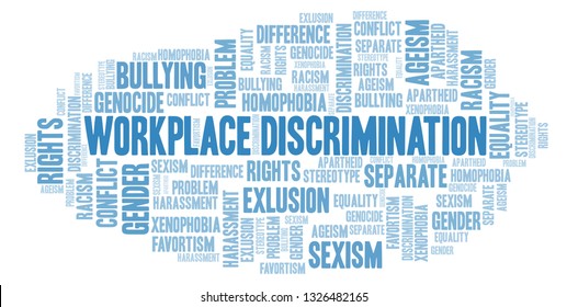 Workplace Discrimination Type Discrimination Word Cloud Stock ...