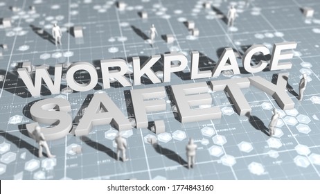 Workplace Health And Safety (WHS (HSE) (OSH) Welfare Of People At Work Title   - 3D Illustration Render

