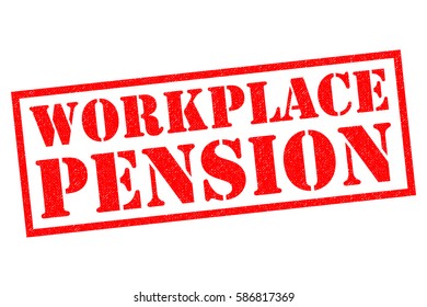 WORKPLACE PENSION Red Rubber Stamp Over A White Background.