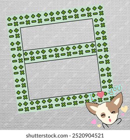 Worksheet frame, background, graphics Cartoon lines, decoration 