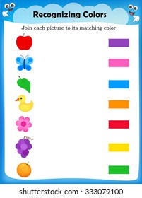 Worksheet Match Similar Color Picture Stock Vector (Royalty Free ...