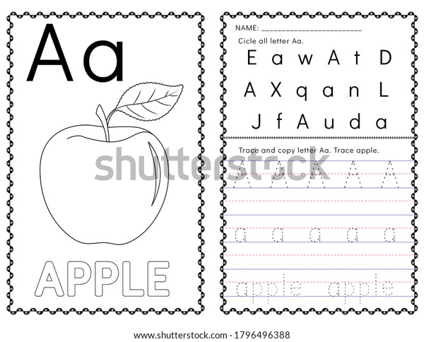 Worksheet Pages Preschoolers Includes Fruit Coloring Stock Illustration ...