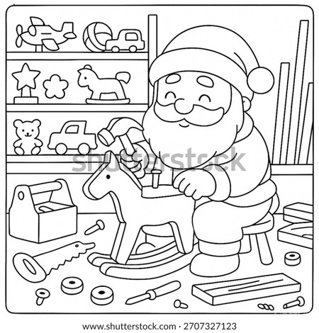  Santa’s Workshop bold and easy coloring 