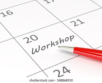  Workshop words  on a calendar  - Powered by Shutterstock - Get 15% off with code: PIKWIZARD15