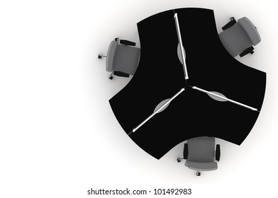 Workstation table-3d illustration