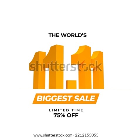 The world 11 11 biggest sale. 3d rendering illustration. 商業照片 © 