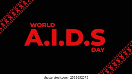 World AIDS Day colorful text typography on white or black background banner illustration great for wishing and celebrating Happy World AIDS Day in December - Powered by Shutterstock