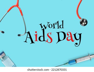 World AIDS Day Concept. Raise Awareness About HIV AIDS And Concern Internationally For Solidarity In The Face Of The Pandemic.