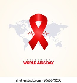 World Aids Day, heart rate with aids ribbon concept 135 - Powered by Shutterstock