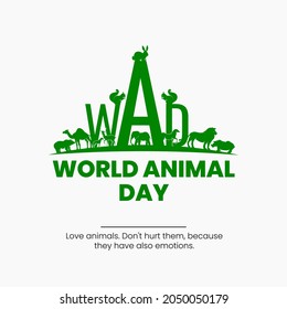 World Animal Day banner. World Animal Day is an international day of action for animal rights and welfare celebrated annually on October 4. - Powered by Shutterstock