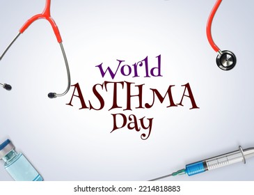 World Asthma Day Concept. Global Initiative For Asthma To Concern About Asthma Awareness And Care Around The World.