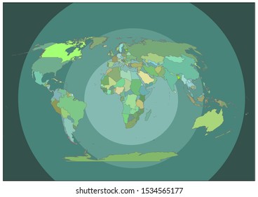World Atlas map circle background 