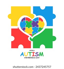 World autism awareness day poster background. Puzzle love concept illustration design - Powered by Shutterstock