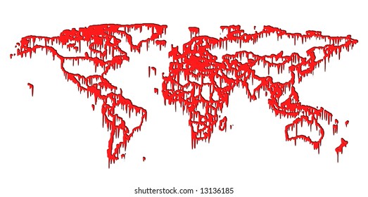 World Blood Conceptual Map Borders Contour Stock Illustration 13136185 ...