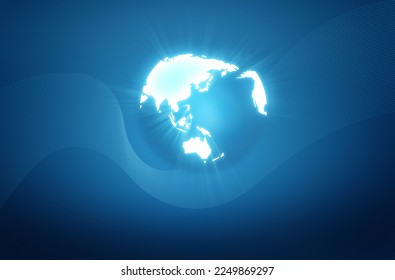 world with blue abstract background.