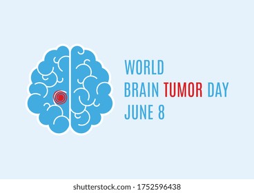 World Brain Tumor Day Illustration. Human Brain Icon. Sick Brain Abstract Icon. Brain Tumor Day Poster, June 8. Important Day