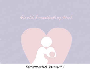 World Breastfeeding Week illustration for flyer, banner or card - Powered by Shutterstock