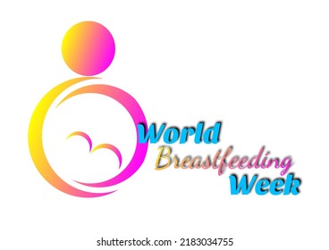 World Breastfeeding Week, Breastfeeding logo, Wbw, Mother breastfeeding, Wearing baby in a sling, Symbol, sign, icon, logo - Powered by Shutterstock