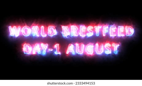 World Brest feed Day, text jpg neon illustration, 19 August. - Powered by Shutterstock