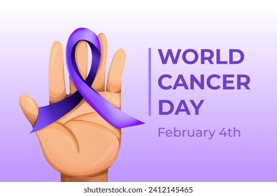 World Cancer Day, February 4th. Poster design for social media post, website banner, card prints, and other purposes isolated on horizontal ratio wallpaper template. - Powered by Shutterstock