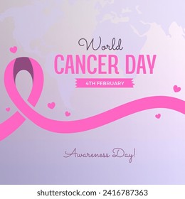 World Cancer Day at February 4th, cancer awareness month, empowering people to be United for cure - Powered by Shutterstock