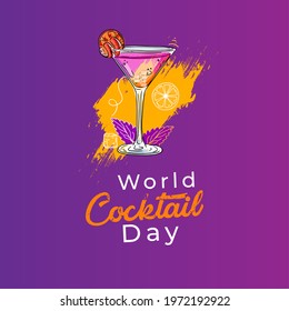 World Cocktail Day. purple color Abstract Background - Powered by Shutterstock