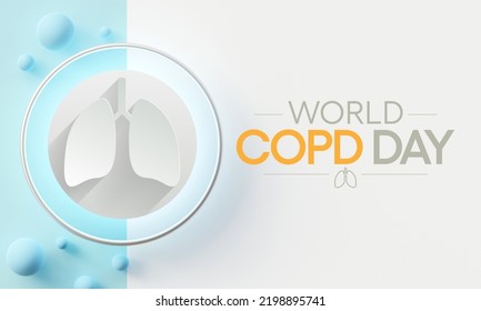 World COPD day (Chronic Obstructive Pulmonary Disease) is observed every year in November, is the name for a group of lung conditions that cause breathing difficulties. 3D Rendering - Powered by Shutterstock