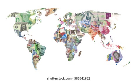 World Countries Currency Map Finance Money Bank-note