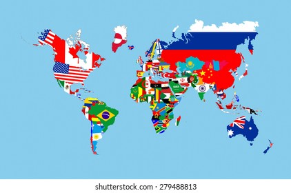 World Map Flags Images Stock Photos Vectors Shutterstock