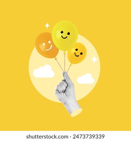 World day, international, happiness, 20, March, International Happiness, banner, emojis, smile, yellow, globe, happiness - Powered by Shutterstock