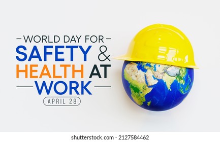 World day for safety and health at work is observed every year on April 28, to promote and protect employees through safe and healthy work practices. 3D Rendering