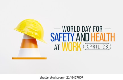 World day for safety and health at work is observed every year on April 28, to promote and protect employees through safe and healthy work practices. 3D Rendering - Powered by Shutterstock