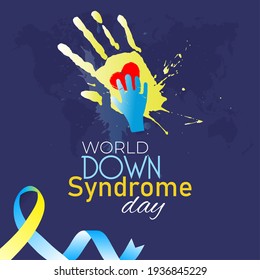 World Down Syndrome Day. dark abstract background - Powered by Shutterstock