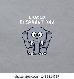 World Elephant Day, 12th August - World Elephant Day illustration. Elephant head isolated on a grey background. - Powered by Shutterstock