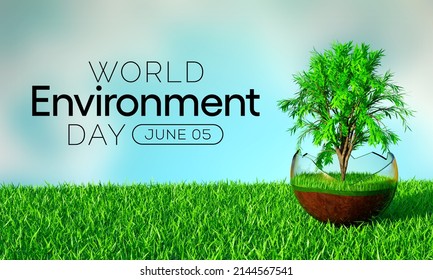 World Environment Day Is Observed Every Year On June 5, It Has Been A Flagship Campaign For Raising Awareness On Environmental Issues Emerging From Marine Pollution, Human Overpopulation. 3D Rendering