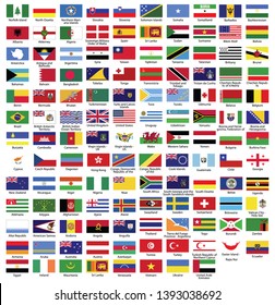 World Flag Flat Icon Collection All Stock Illustration 1393038692