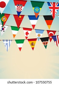 World Flags Bunting Background