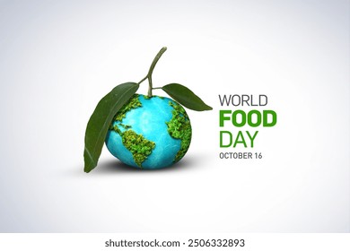 World Food Day Concept. World food day concept- earth in orange shape. Food Day conceptual background. - Powered by Shutterstock