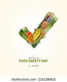 World food safety day banner. 7 June. 3D illustration. 