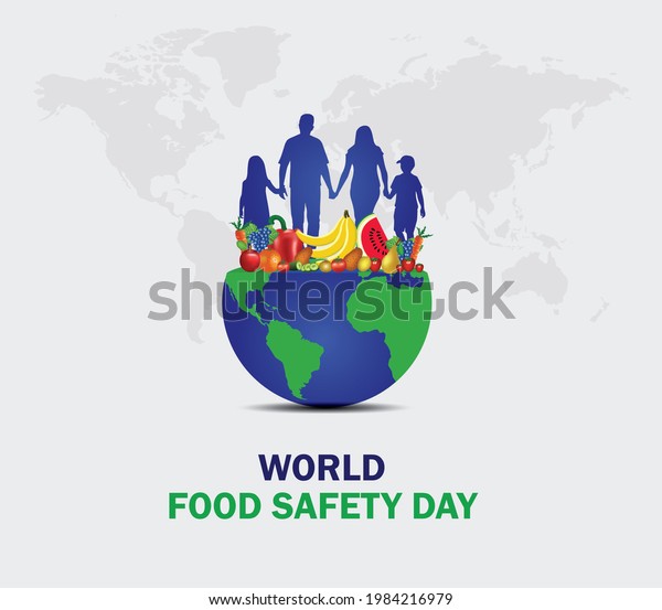World Food\
Safety Day Concept. World food safety day with family concept.\
Template for background, banner, card,\
poster.
