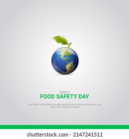 World food safety day. Food and globe concept. 3D illustration.