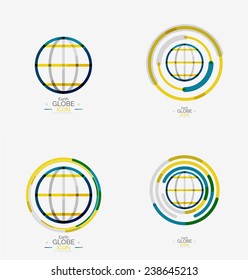 World Globe Logo Stamp Minimal Line Stock Vector (Royalty Free ...